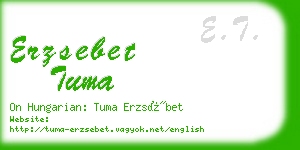 erzsebet tuma business card
